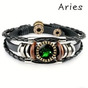 ARIES Constellation Beaded PU Leather And Charm Bracelet ♈️